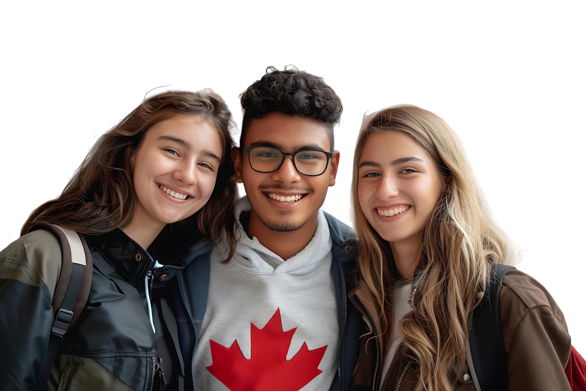 tres-jovenes-estan-posando-foto-frente-edificio tres-jovenes-estan-posando-foto-frente-edificio
